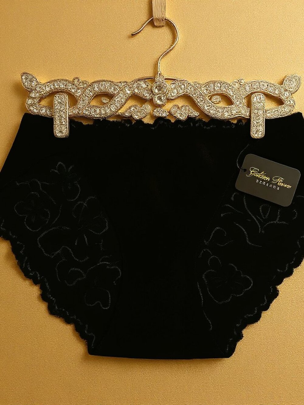 Brand New Low Rise Lace Panties - Midnight Black
